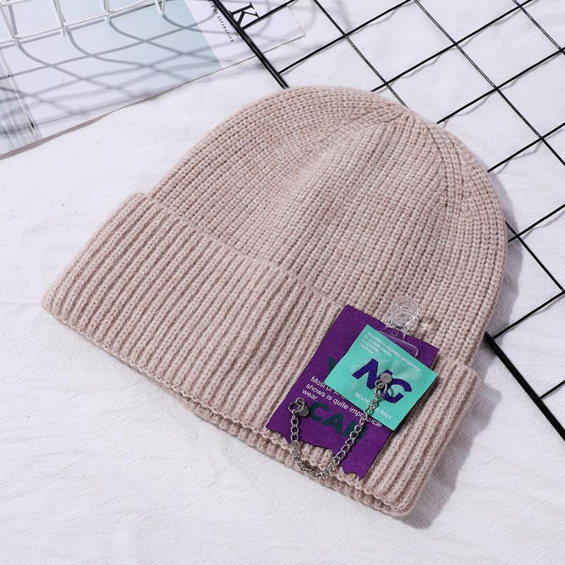 

Beanie/Skull Caps YQYXCY Hat Women Winter Knitted Cap Bonnet Femme Hip Hop Fashion Beanie Female Casual Solid Color Korean Keep Warm, Blue;gray