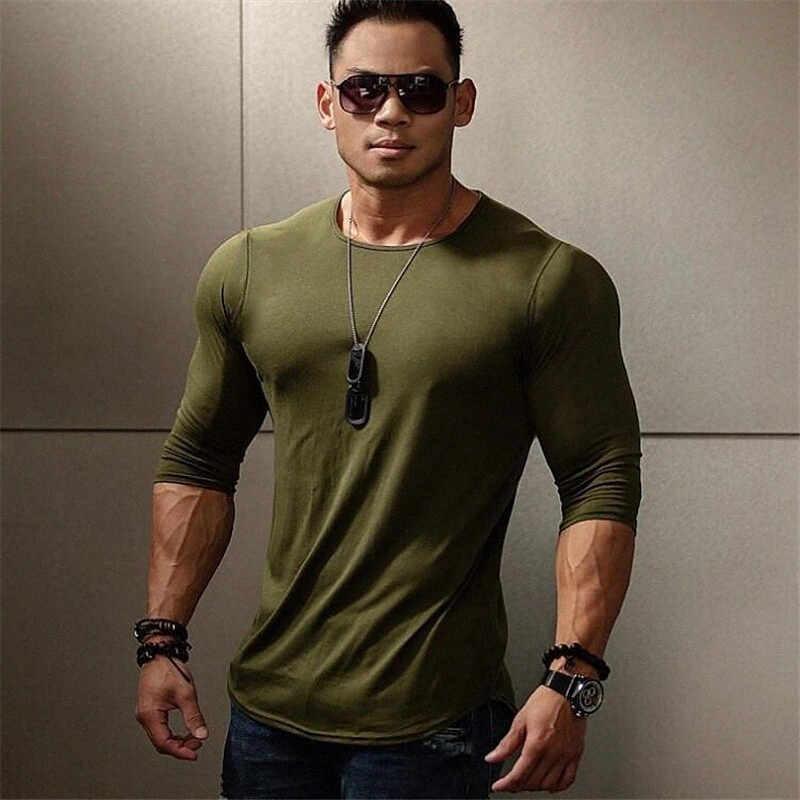 T-shirt pour hommes Couleur solide Col Couleur Casual Daily Manches à manches longues Mode Léger Grand et Tall Sports Blanc Noir Gris 36oj #