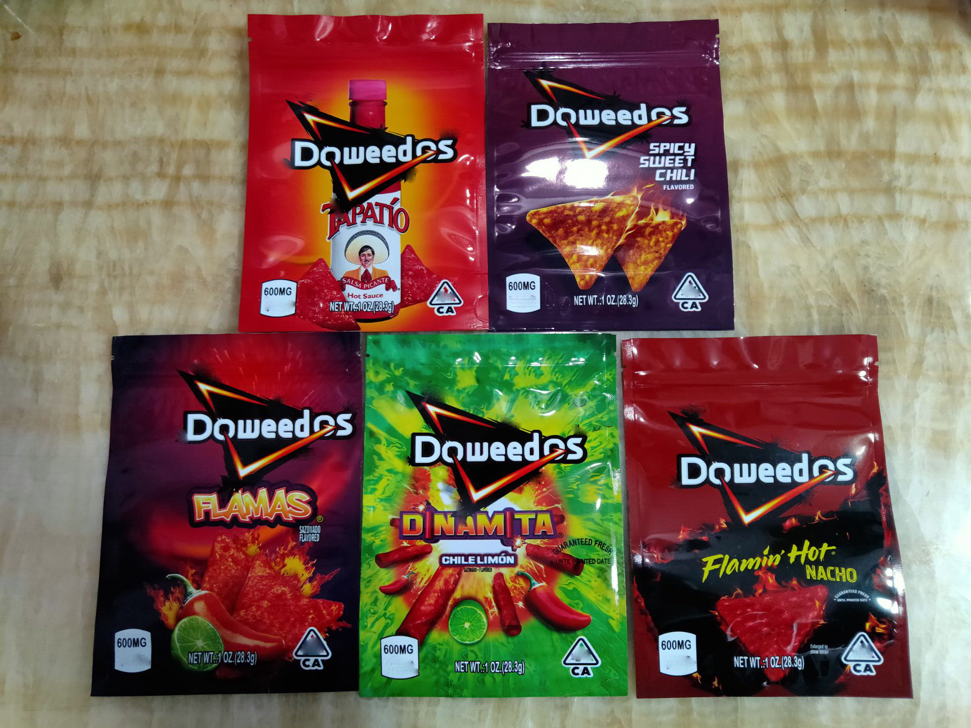 

New Empty Doweedos Doridos Bag 600mg 5 Styles Chip Bags Empty Plastic packaging Bags Smell Proof retail package