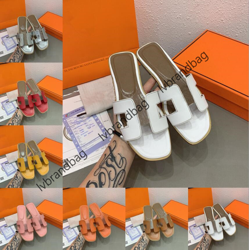 

Luxury Designer Flat Sheepskin Slipper Top Quality Genuine Leather Sandals Women Ladies Girl Home Slippers Beach Shoes Flip Flop With Original Box