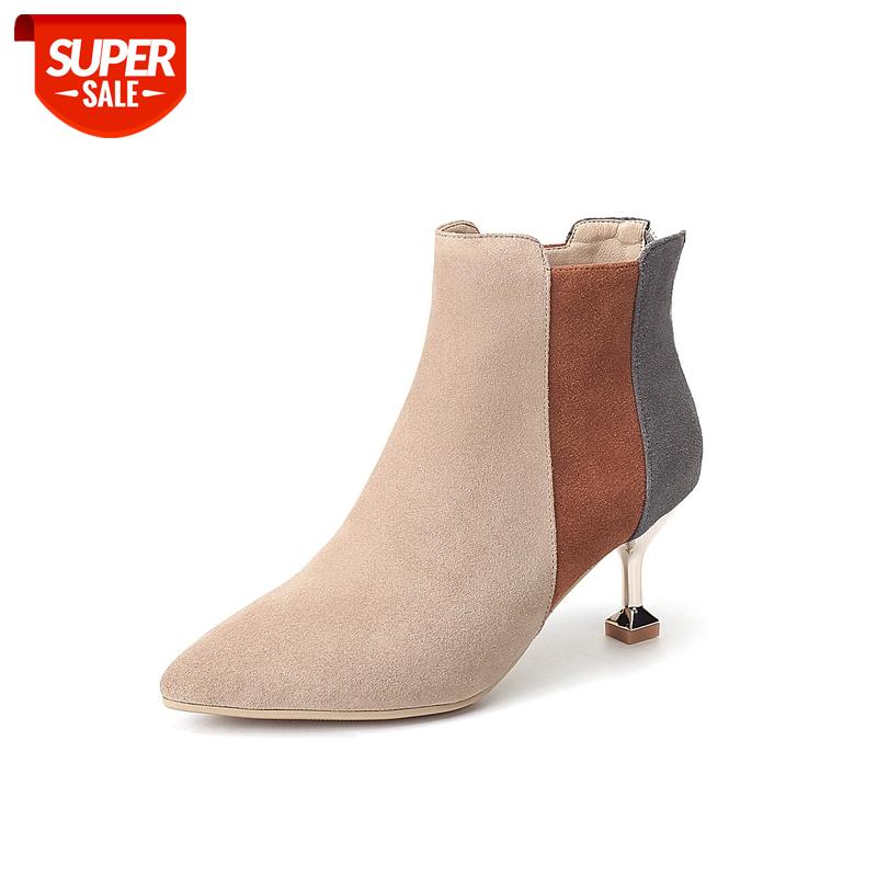 

Winter New Women Boots 2019 Fashion Comfortable High Heel Boots Ladies Sexy Wild Shallow Mouth Warm Flock Zip Mujer #br9z, Black