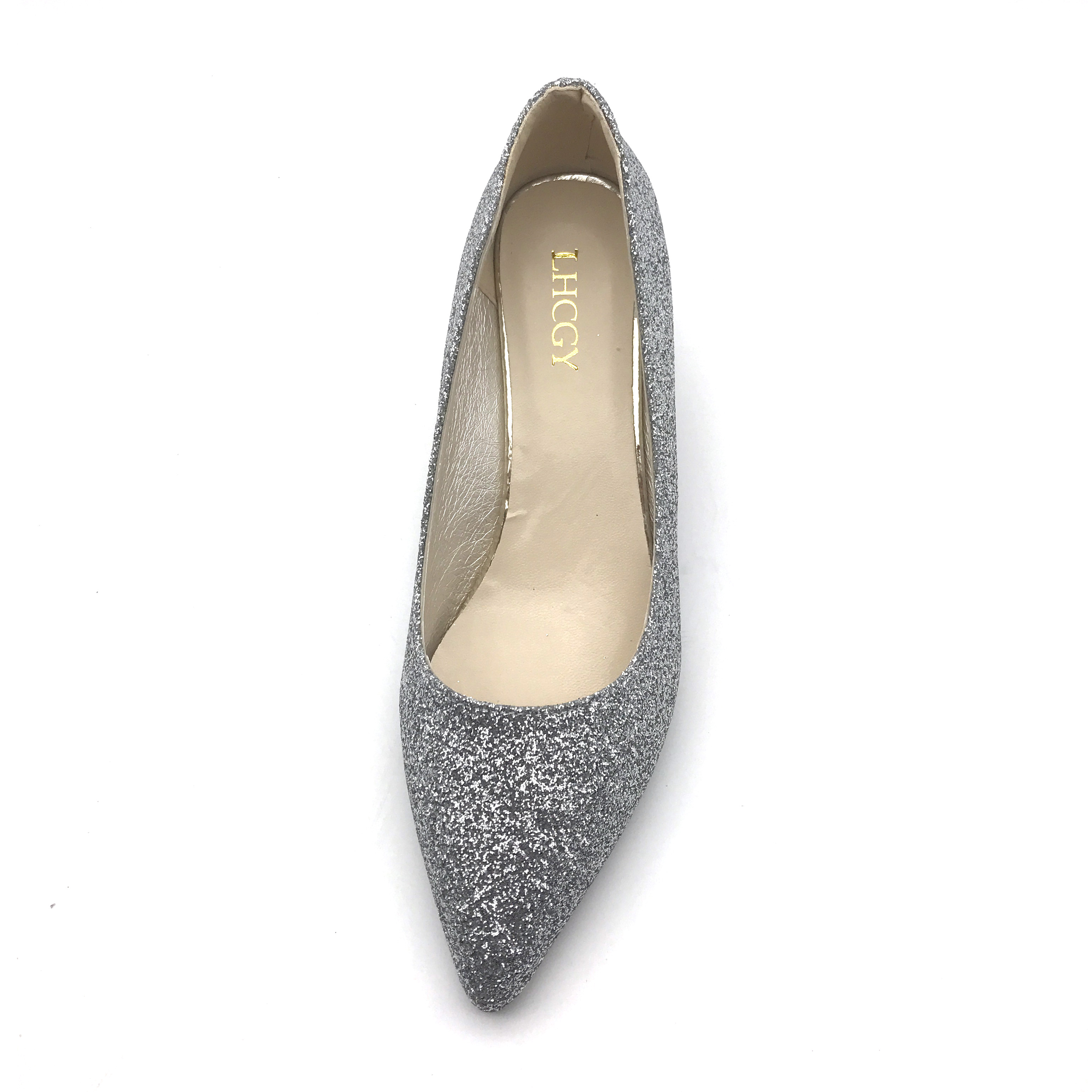 

Women Wedding Shoes Silver Gold Dress Shoes Pointed Toe Woman Sequined Cloth Med heels Shoes Glitter Pumps Boat Shoe Spring 2987Dress, Black