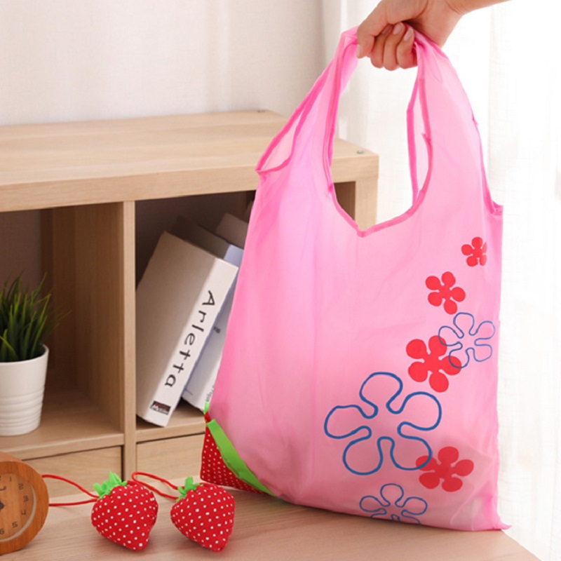 

Storage Handbag Strawberry Grapes Pineapple Foldable Shopping Bags Reusable Folding Grocery Nylon Large Bag multicolor