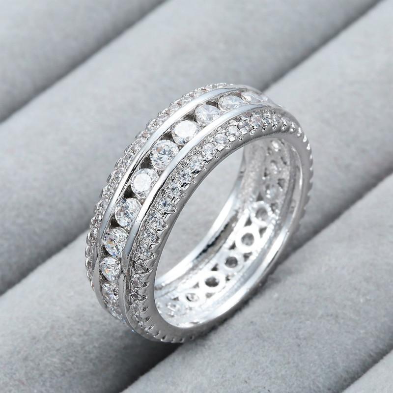 Wedding Rings Elegant Women Finger Dazzling Round Crystal Zirconia Gift For Lover Luxury Jewelry-image-704978293