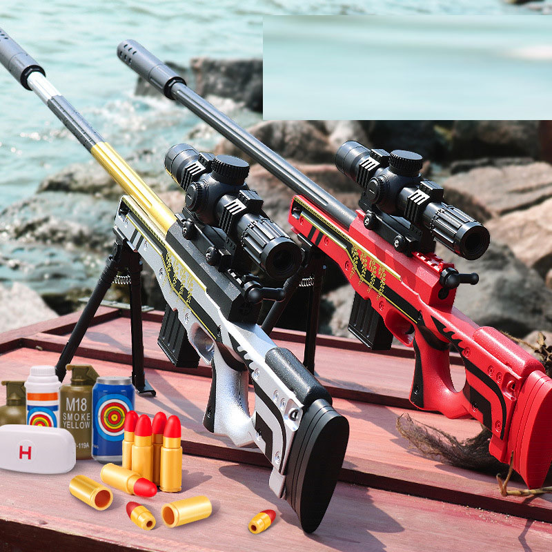 

AWM Manual Soft Bullet Toy Gun Pneumatic Blaster Pistol Sniper Rifle With Bullets For Boys Adults CS Fighting Props