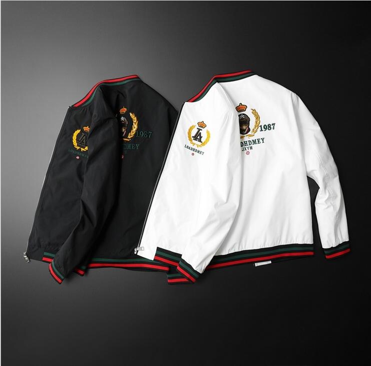

2021 High quality Men's Sportswear Jacket casual Embroidery Cardigan Jacket Mens Sweater Zipper Coat Top Men Jacket Coat Baseball uniform, Black;brown