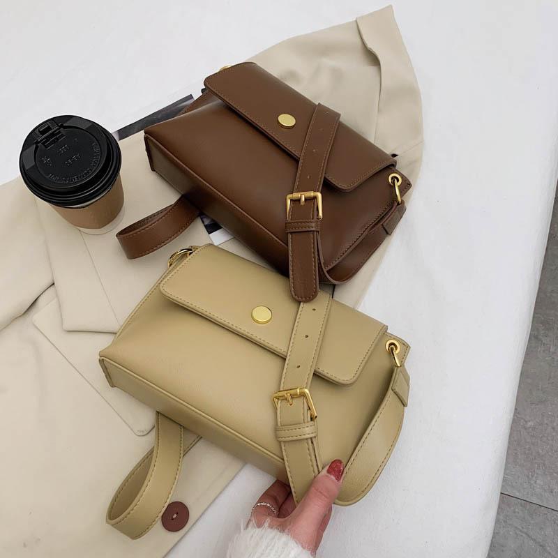 

Small bag female 2021 new trendy Korean version of simple texture diagonal bag fashion casual shoulder small square