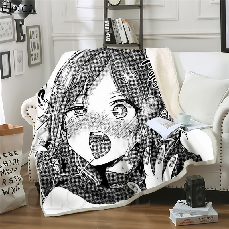 

CLOOCL Ahegao Endless Expression 3D Print Street Style Conditioning Blanket Sofa Teens Bedding Throw Blankets Plush Quilt