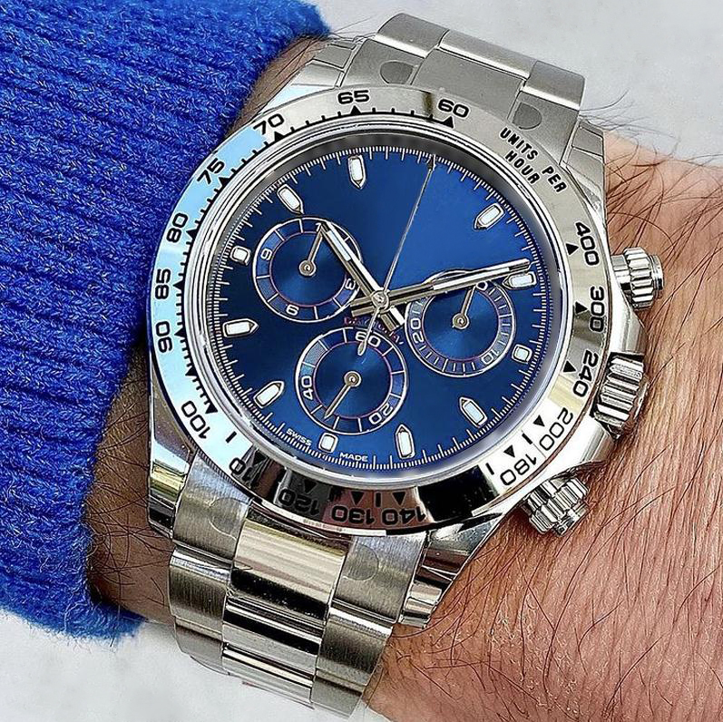 

Fashion multifunctional watch green dial digital bezel multifunctionals design sapphire glass silver white stainless steel bracelet automatic movement watch's, Box2