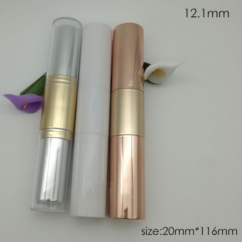 

10/20/50pcs/lot 12.1 Empty Rose Gold Double Head Lipstick Tube DIY Lip Rough Cosmetic Lip Container Chapstick Pipe Shell
