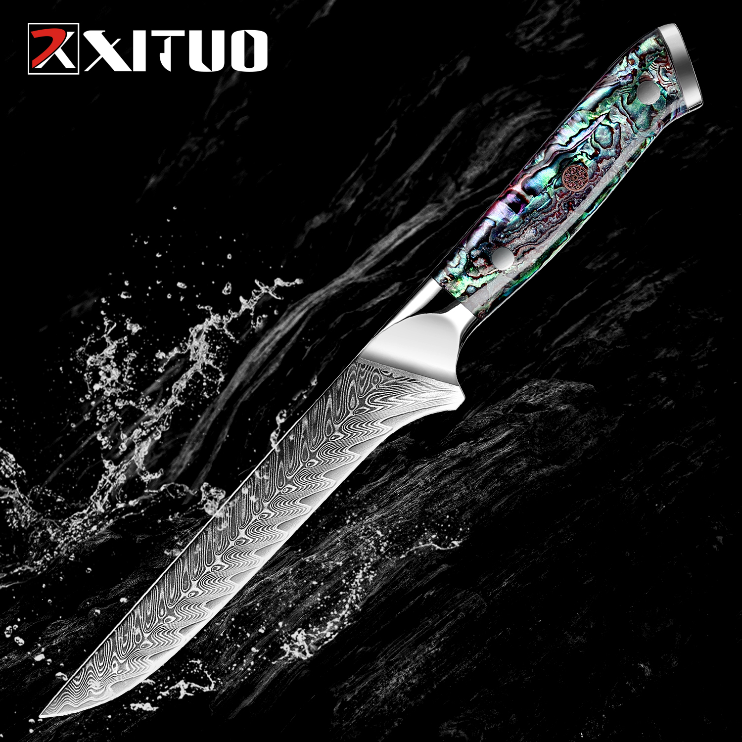 

XITUO 6" Boning Fish Knife 67 Layers Damascus Steel Lasting Sharp Boning Knife Abalone shell handle Ham Knife Fille Sushi Knives