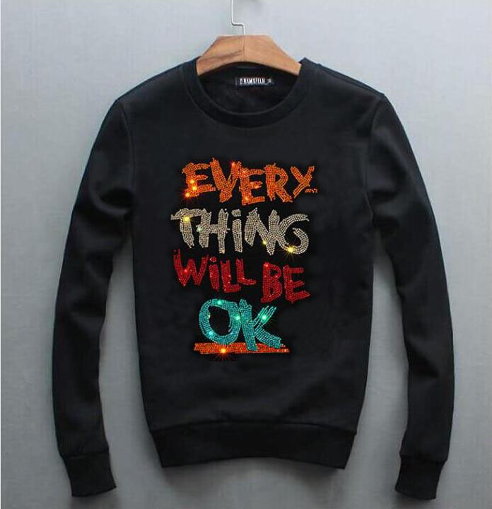 

Hot Sale Casual Strass Men Long Sleeve Hoodies Loose Black Design -4xl 2021 New Sweatershirt Designer D8ur, The picture shown