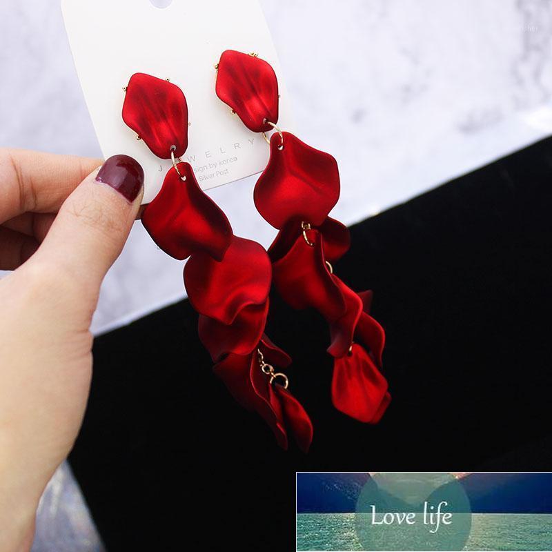 

Stud Shiny Side Elegant Flower Earrings For Women Simple Style Long Tassel Earrings1