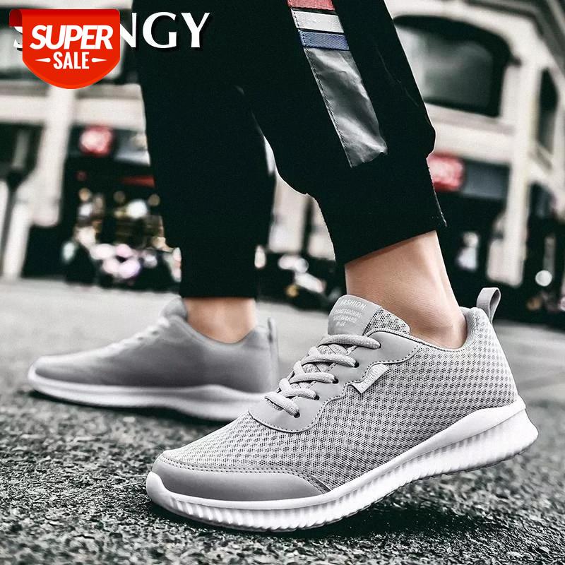 

2020 Men Shoes Breathable Ultralight Casual Shoes Soft Sneakers Flat Sports Outdoor Running Fitness Sneakers For Men #sj0T
