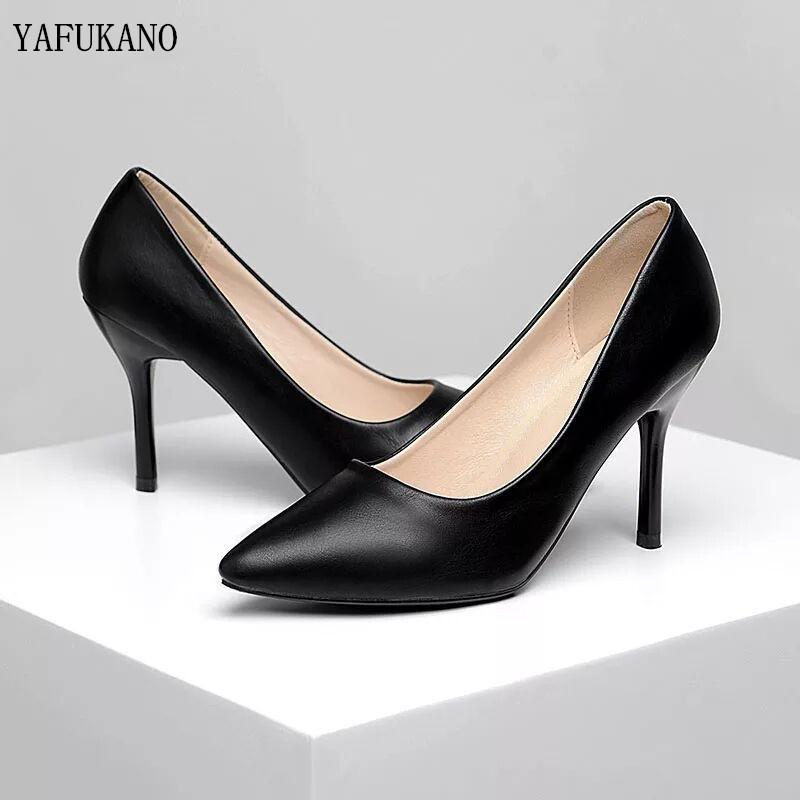 

Dress Shoes Professional Single Simple Comfort Work Black High Heels Formal Wear Leather Sexy Small Size Women's 32, Black 4.5 cm