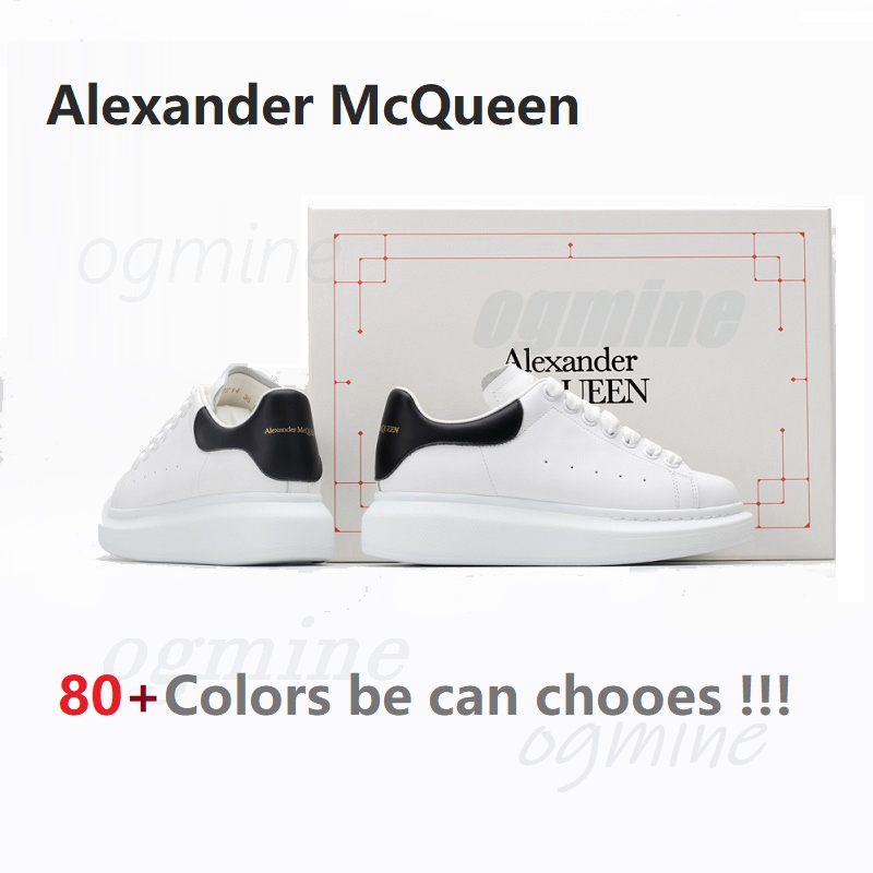 

[With Box] alexander Men Shoe Fashion Women Mens Leather Lace Up Platform Oversized Sole Sneakers White Black Casual Shoes 35-46 With Logo 2021#, I need socks