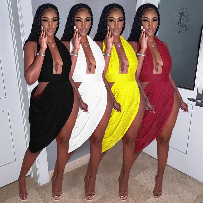 

Casual Dresses ZKYZWX Sexy Off Shoulder Bodycon Midi For Women Summer Outfits Hollow Irregular Ladies Backless Night Clubwear, Black;gray