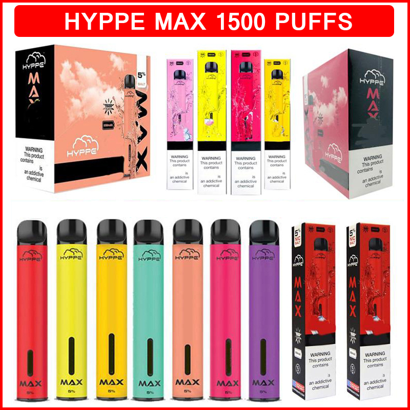 

Hyppe MAX Disposable Cigarettes Vape Pen Pod Device 650mAh Battery 1500 Puffs Prefilled 5ml Vapor Pods Electronic Cigarette ecigs