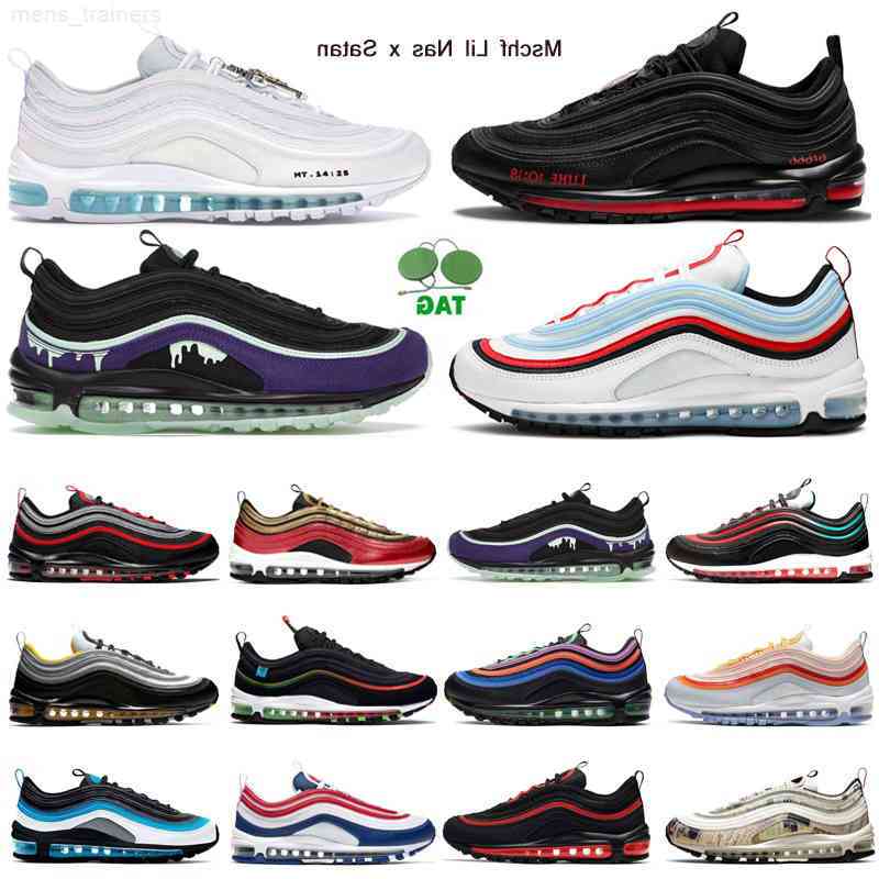 

classic men women running shoes mens trainers Mschf Lil Nas Jesus Halloween Reflective Bred South Beach outdoor sports sneakers, Triple white
