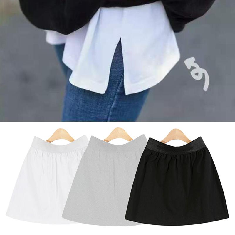 

Skirts Korean Womens A-Line Flared Curved Fake False Hem Button Down Mini Skirt Thin Short Half-body Befree, 03 m