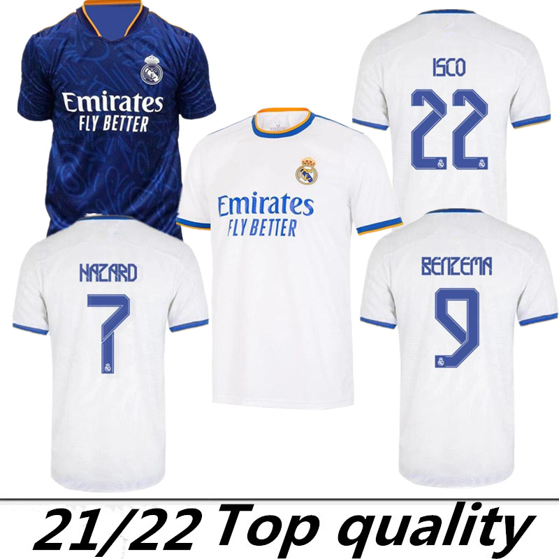 

REAL MADRID jerseys 21/22 soccer jersey 7#MBAPPE HAZARD SERGIO RAMOS BENZEMA VINICIUS camiseta football shirts uniforms men 2022 2021