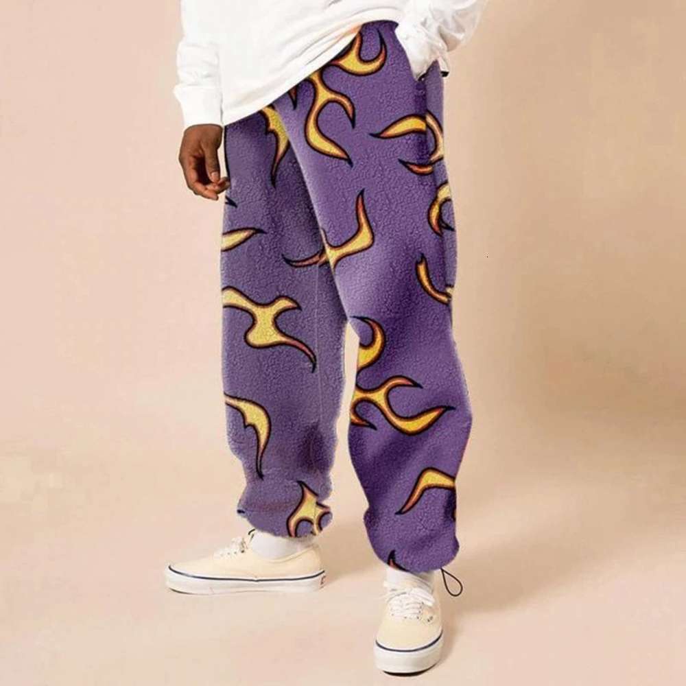 

Autumn and winter men's cashmere print loose waist casual Harem pants sy0064, Blue