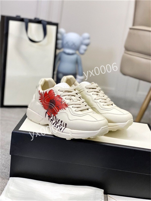 

fashion Newest Rhyton leather 35-41 sneaker mens designer shoes Strawberry wave mouth Tiger Web print Luxury Vintage Trainer women Designers womens hd210704, Choose the color