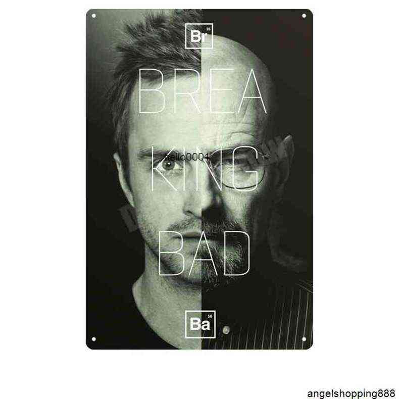 

Breaking Bad Plaque Vintage Metal Tin Sign Pub Bar Casino Club Decorative Plate Heisenberg Painting Movie Wall Art Stickers N279