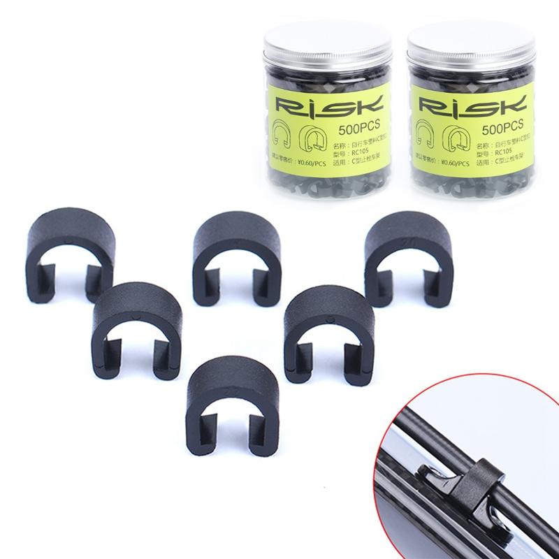 

Bike Derailleurs 50pcs Bicycle Plastic C-Type Shift Brake Cable Oil Hydraulic Hose Buckle Organizer U Shaped Snap Clamp Frame Clip