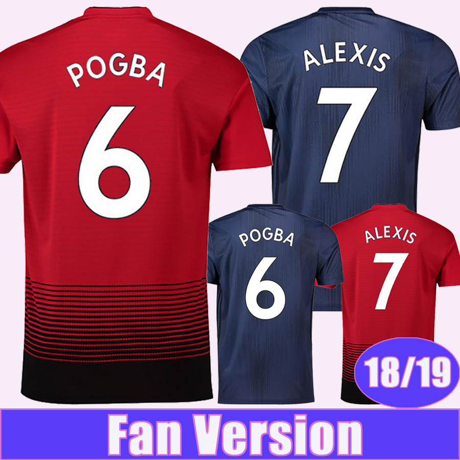 

2018 2019 POGBA ALEXIS Soccer Jerseys LUKAKU MATA MARTIAL RASHFORD Football Shirts MATIC LINGARD MARCOS ROJO Home Away 3rd Mens Uniforms, Qm3094 1819 home