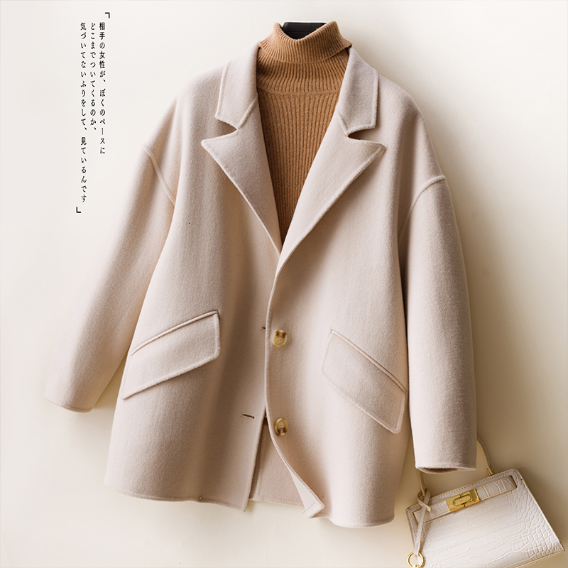 

2021 Thick Jacket Coats Ladies the New Fashion Cardigan Warm Overcoat Women Long Sleeve 100% Merino Wool Autumn Winter Zn8r, Black