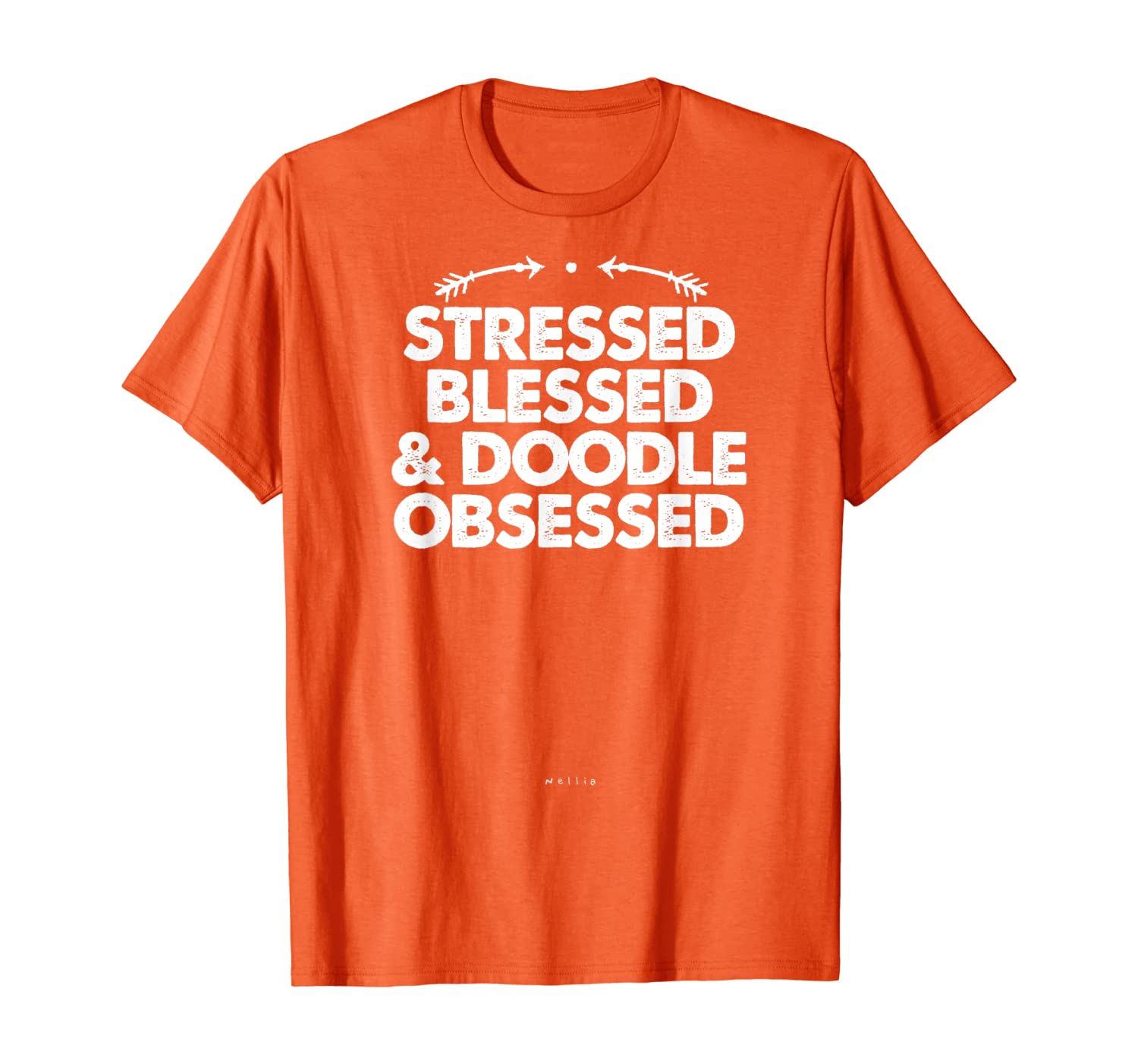 

Funny Stressed Blessed Doodle Obsessed Goldendoodle Mom T-Shirt, White;black