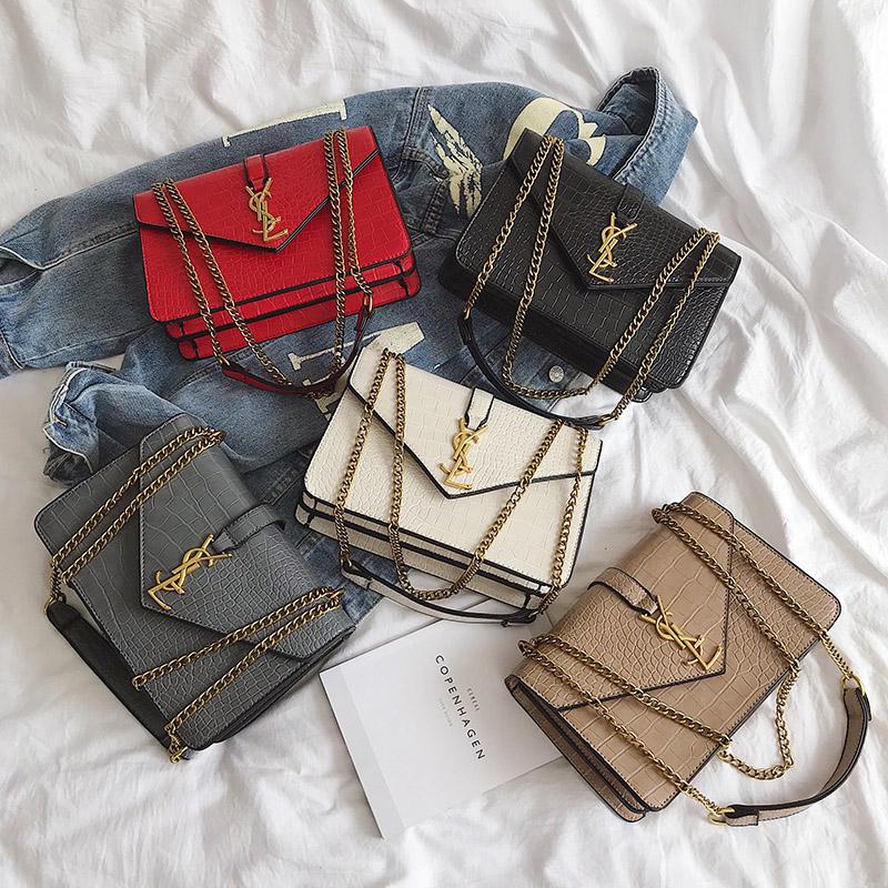 

2021 Luxury Women Designer Retro Crocodile Messenger Bags High Quality Chains Chic Crossbody Shoulder Bag Ladies Party Handbags