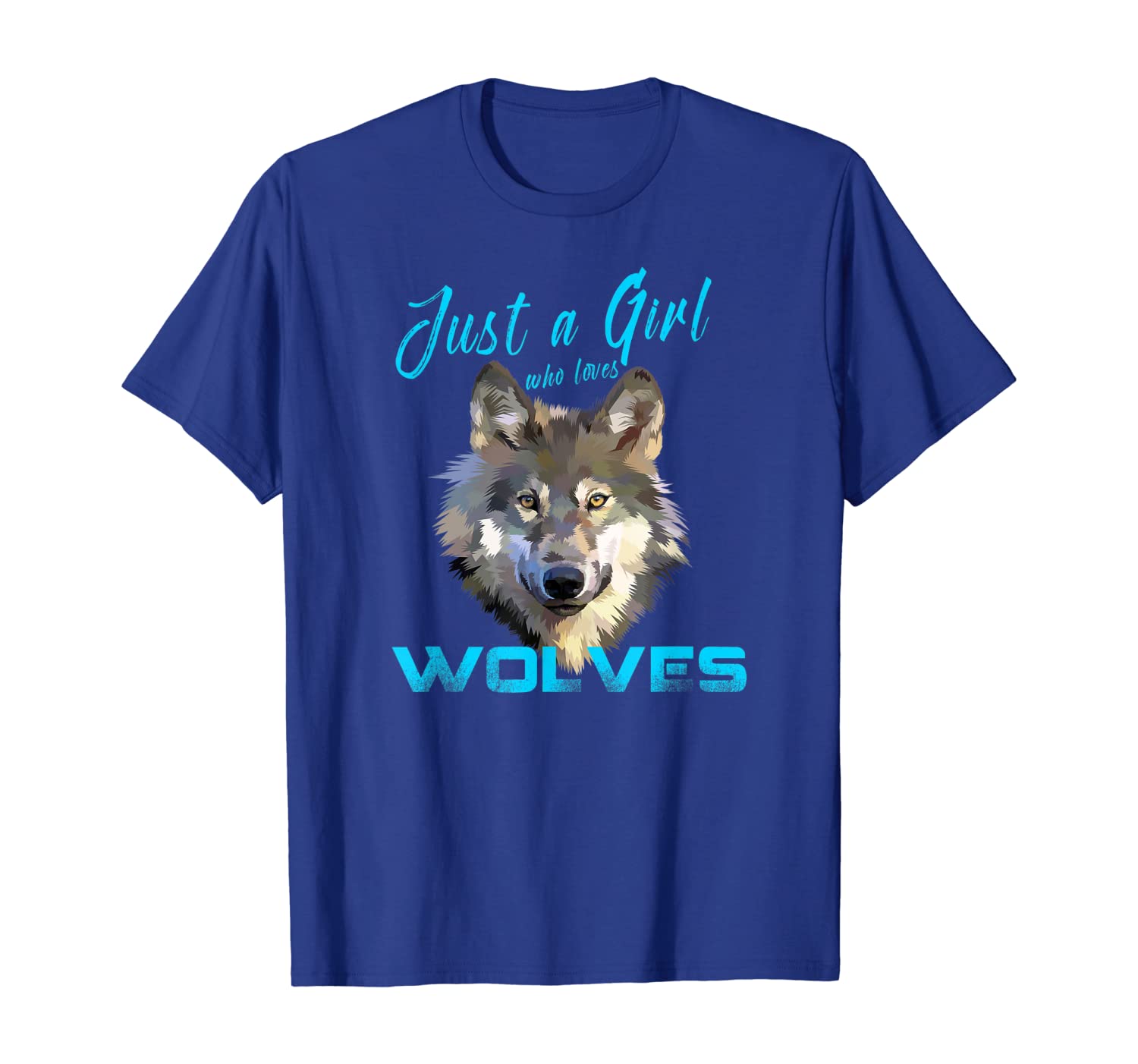 

Just A Girl Who Loves Wolves Shirt Cute Wolf Gift for Girls, White;black