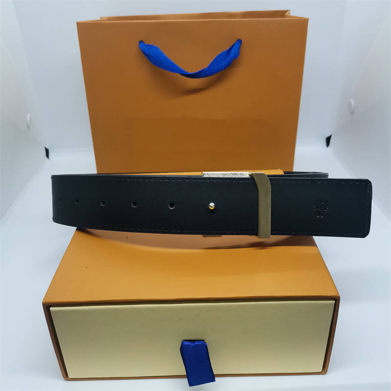 

Fashion Big buckle genuine leather belt with box designer men women high quality waistbands mens belts 2021