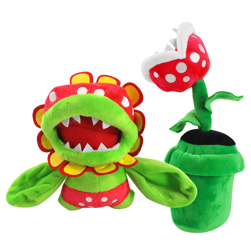 

20cm Piranha Plant And18cm Petey Piranha Flower Soft Doll Plush Toy For Baby Christmas Halloween Best Gifts, As picture