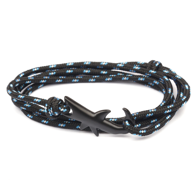 

Popular Classic Design 75 CM Long Multilayered Black Shark Charm Bracelet for Gift
