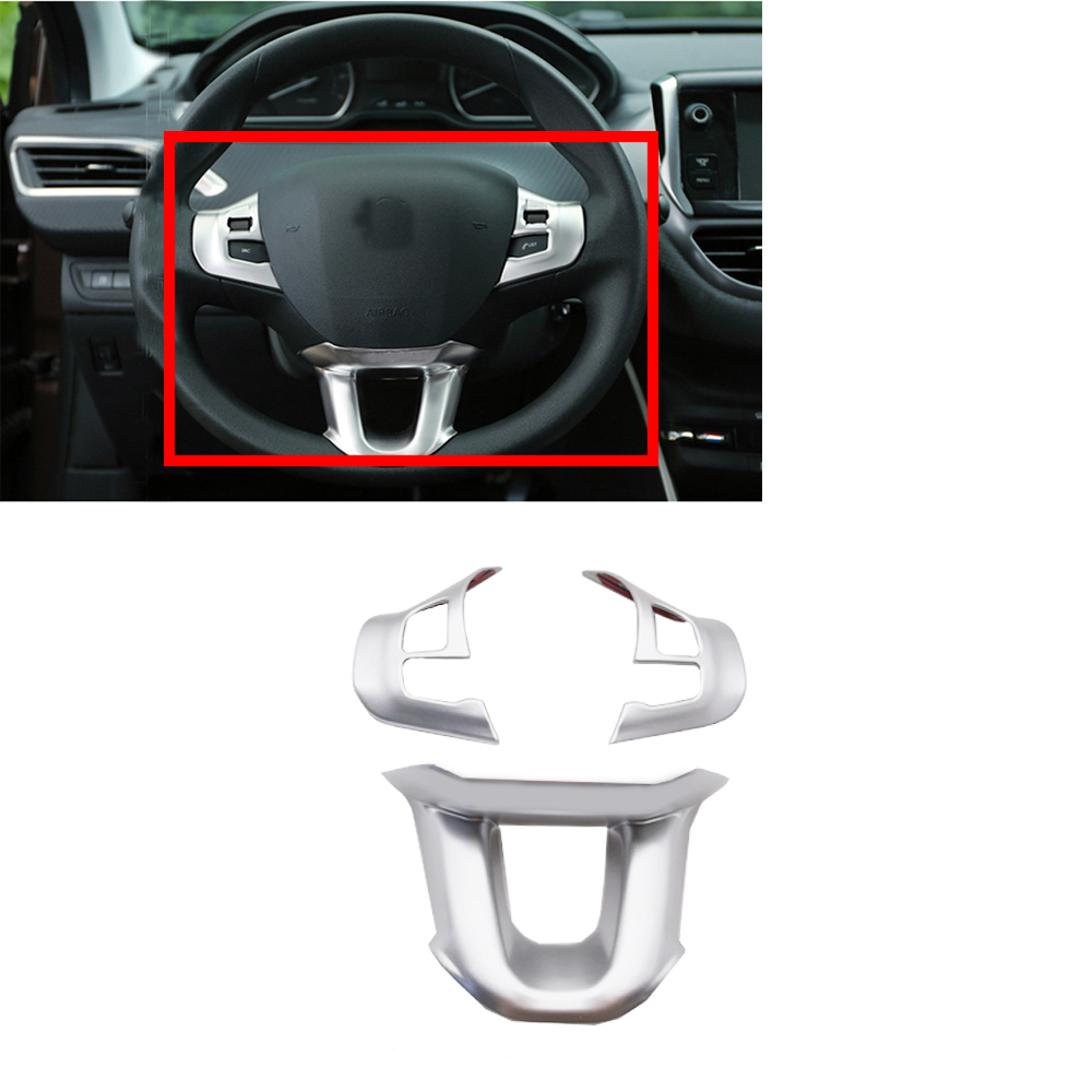 

Steering Wheel Protection Trims Matte Chrome Suitable For Peugeot 2008 208 Car
