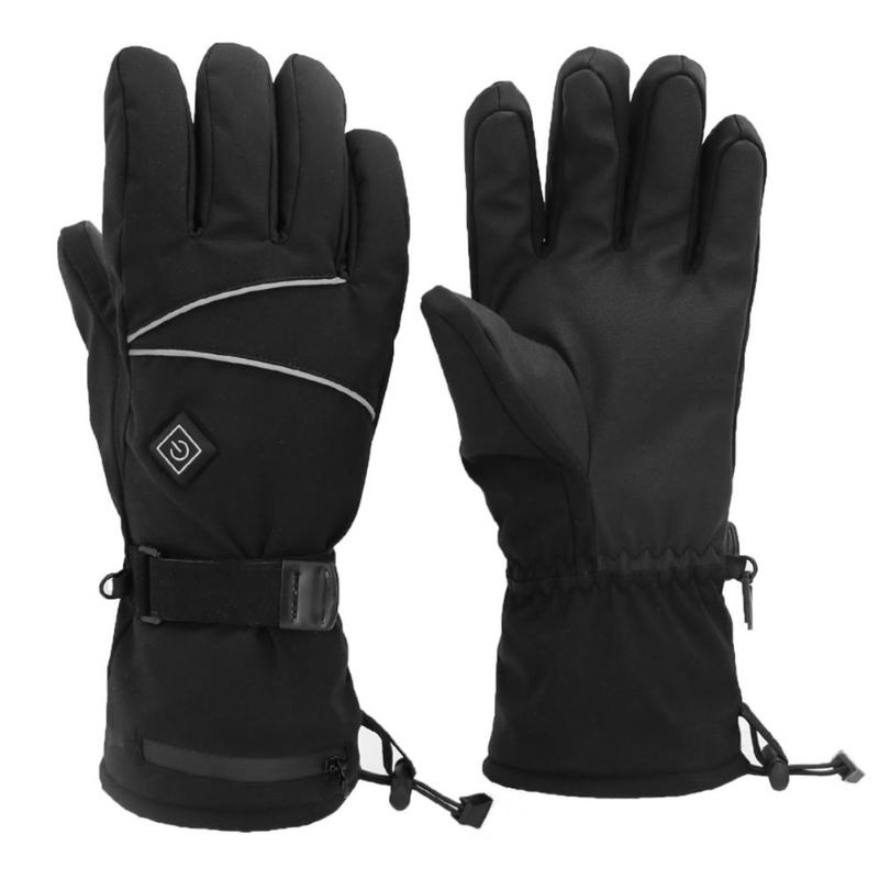 

Sports Gloves Motorcycle Snowmobile Rechargeable Heated Warm Battery Winter Ski Electric Heating Thermal Glove For Cold Weater, Black