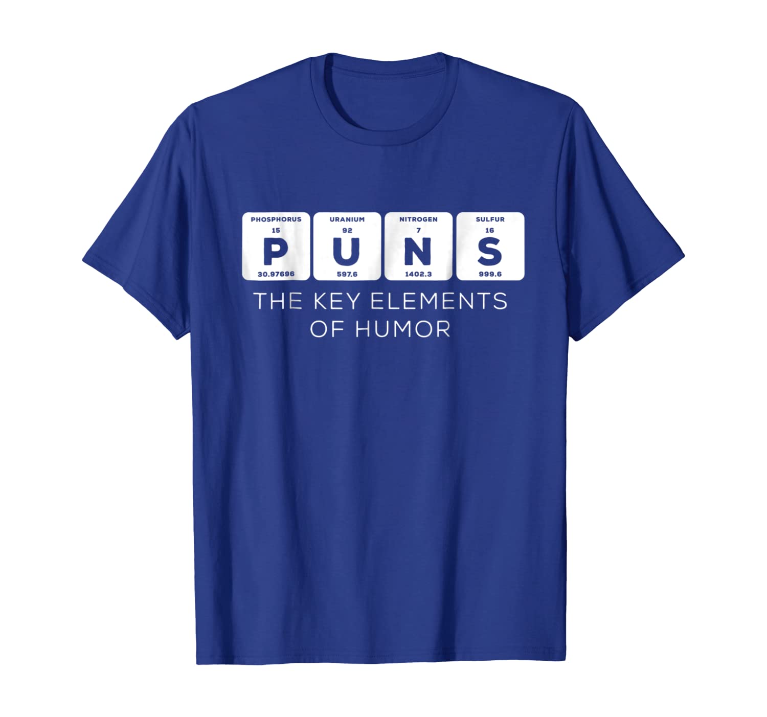 

funny periodic table tshirt - the key elements of humor, White;black