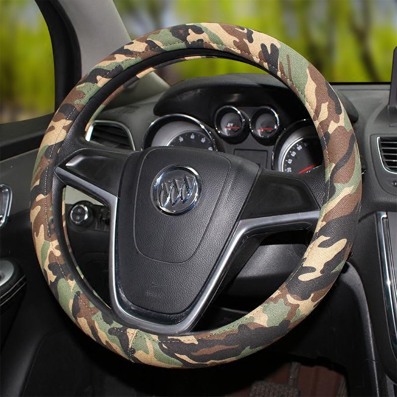 

Steering Wheel Covers MUNIUREN High Quality Calssic Man Camouflage Flax Car 15 Inch 38CM Camo Wheels Case