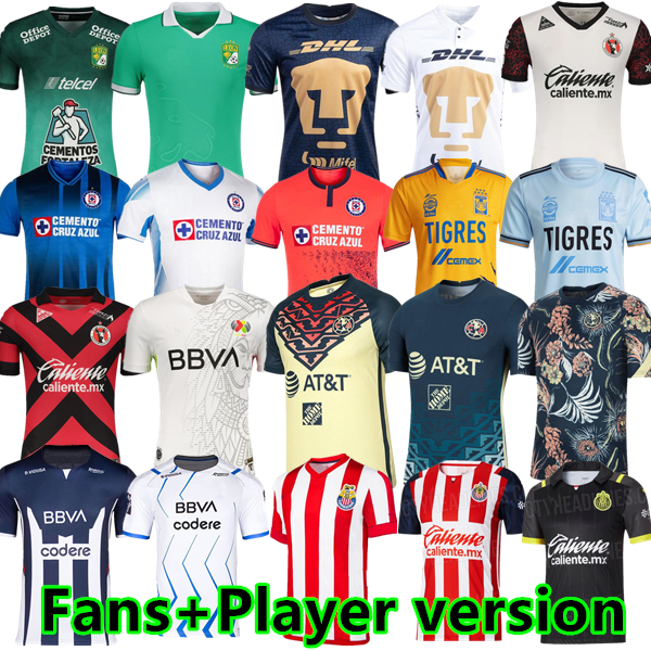 

21 22 MX liga Club America Soccer Jerseys all star UNAM Third LEON NAUL Tigres Chivas Guadalajara Xolos Tijuana Cruz Azul kit Camisas de Futebol Football Shirts, 21/22 home