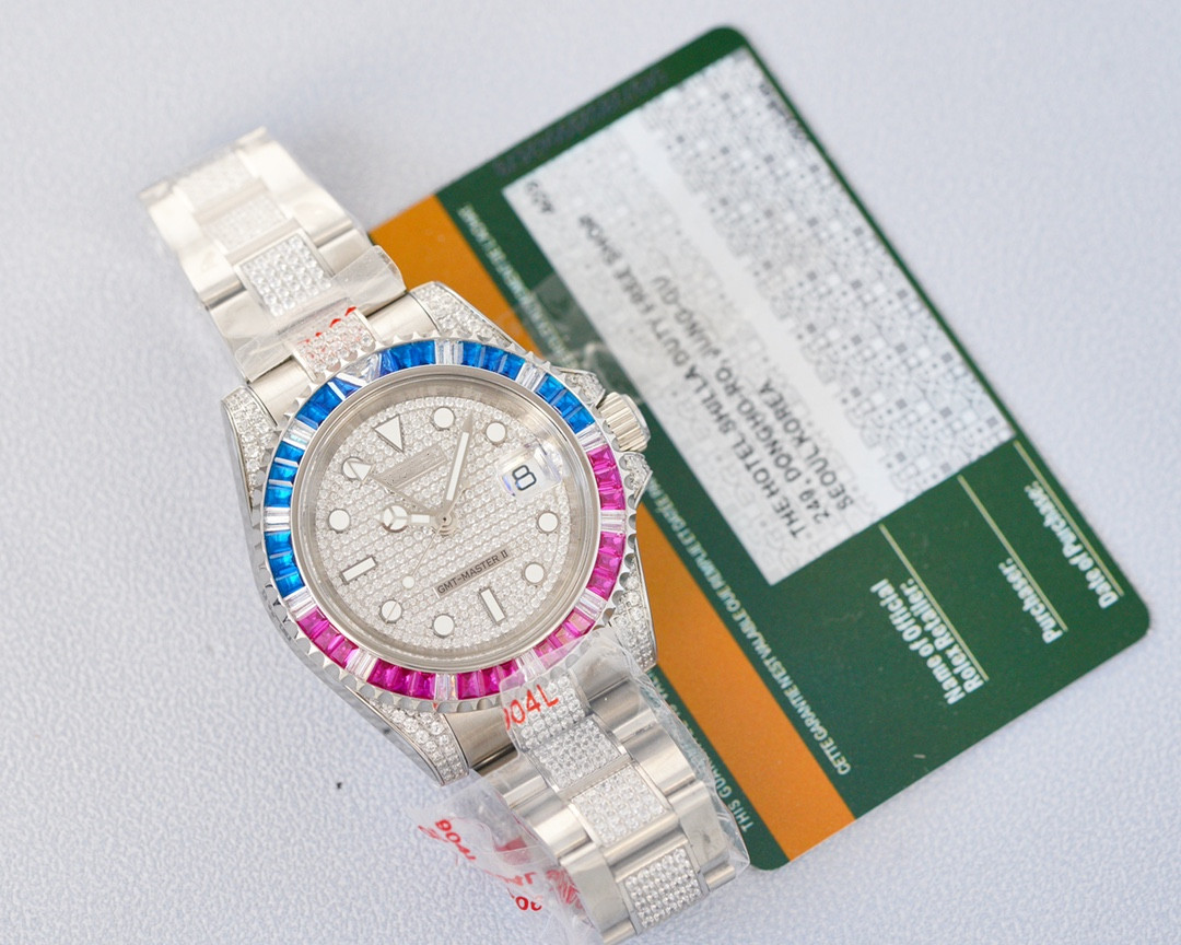 

Automatic mechanical watch AAA+ quality, log type, size 41mm, hand-inlaid Roman diamond, waterproof, sapphire scratch resistant glass, fashion star's choice, Multi-color