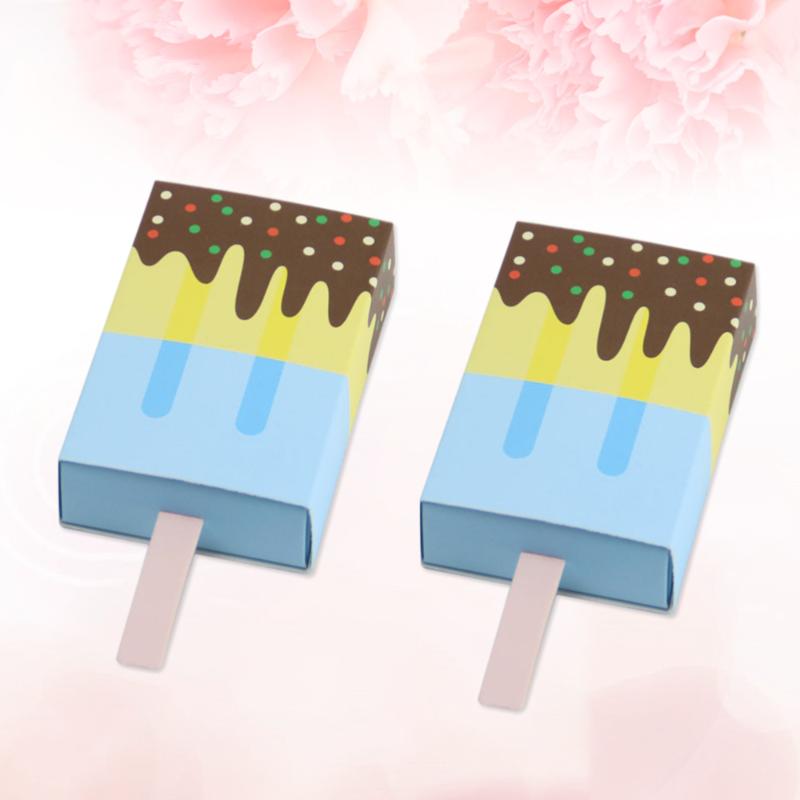 

10pcs Creative Ice Cream Shape Candy Box Lovely Paper Drawer Packaging Gift Boxes Party Supplies for Wedding Festival Birthday