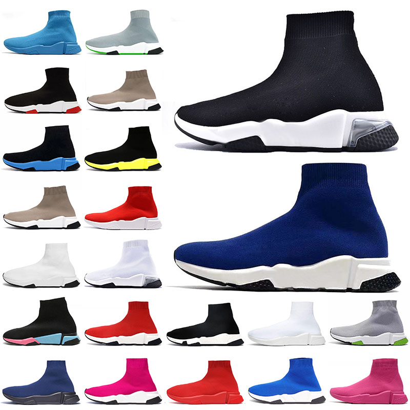 

Blencigas Speed High OG Knit Boots Mens Casual Shoes Top Quality Graffiti Triple Black Navy Blue Rose Red men women Platform Trainer Fashion Keep Warm Sock Shoe, B (10) 36-40