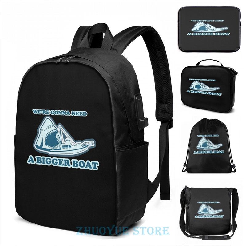 

Backpack Graphic Print We're Gonna Need A Bigger Boat (JAWS) USB Charge Men School Bags Women Cosmetic Bag Travel Laptop, Drawstring bag