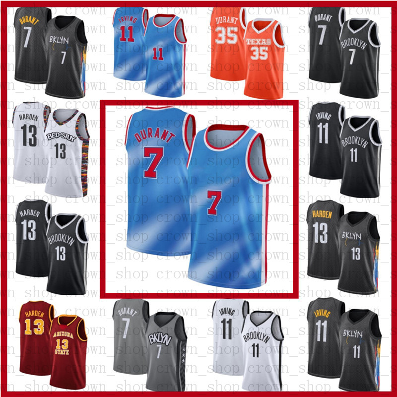 

7 Kevin 11 Kyrie Durant James Irving 13 Harden Basketball Jerseys NCAA BrooklynS Men Stitched Jersey S13