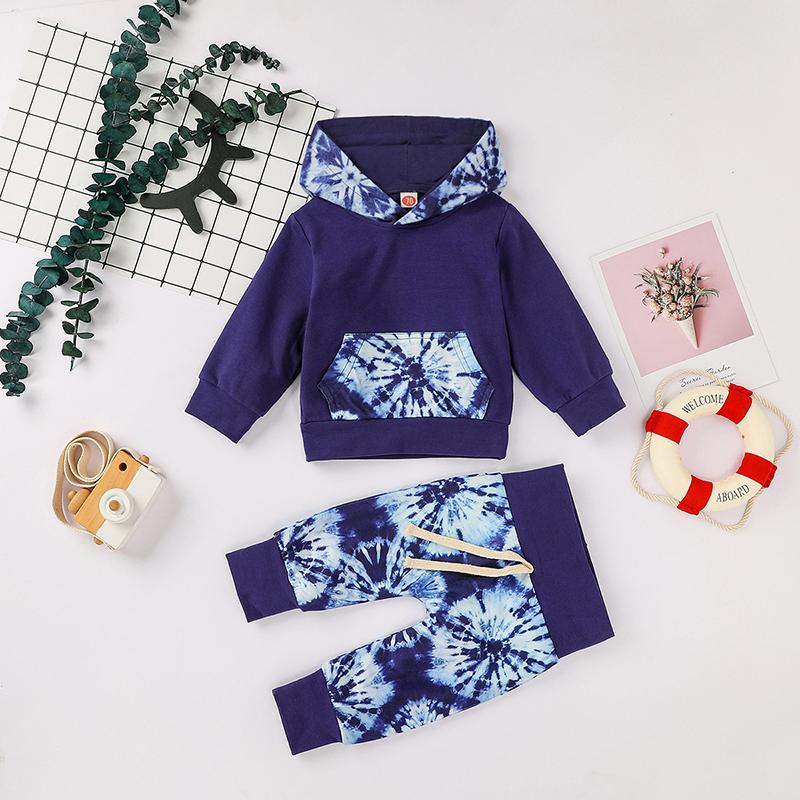 

Clothing Sets Toddler Girls 2022 Casual Baby Clothes Set Tie Dye Print Infant Long Sleeve Hoodies Sweatshirts Tops Pants, Ah1581 blue