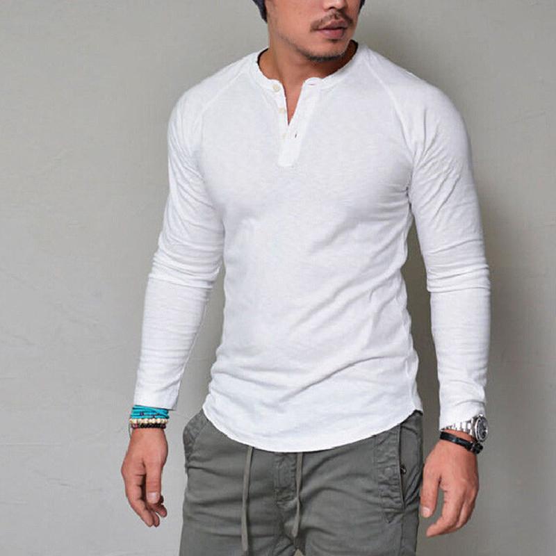 

Men's T-Shirts 2022 Elastic Mens T-Shirt Fashion V-Neck Long Sleeve Men T Shirt For Male Cotton Man Clothing TShirt Brand Tees 4XL, White;black
