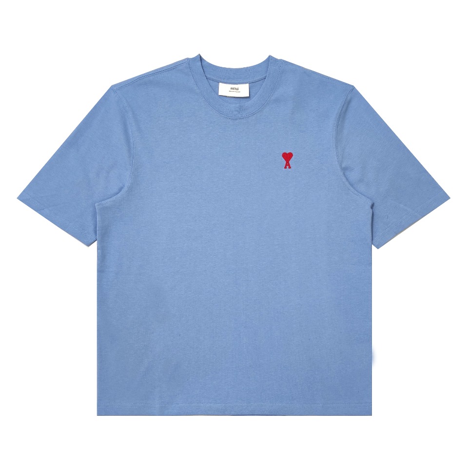 

2021SS Ami T-shirt small love embroidery short-sleeved men's and women's cotton round neck T-shirt S-XL, Khaki